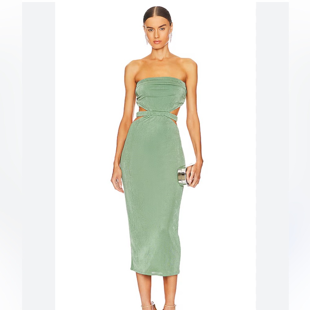 NWOT REVOLVE Strapless Sage Green Dress